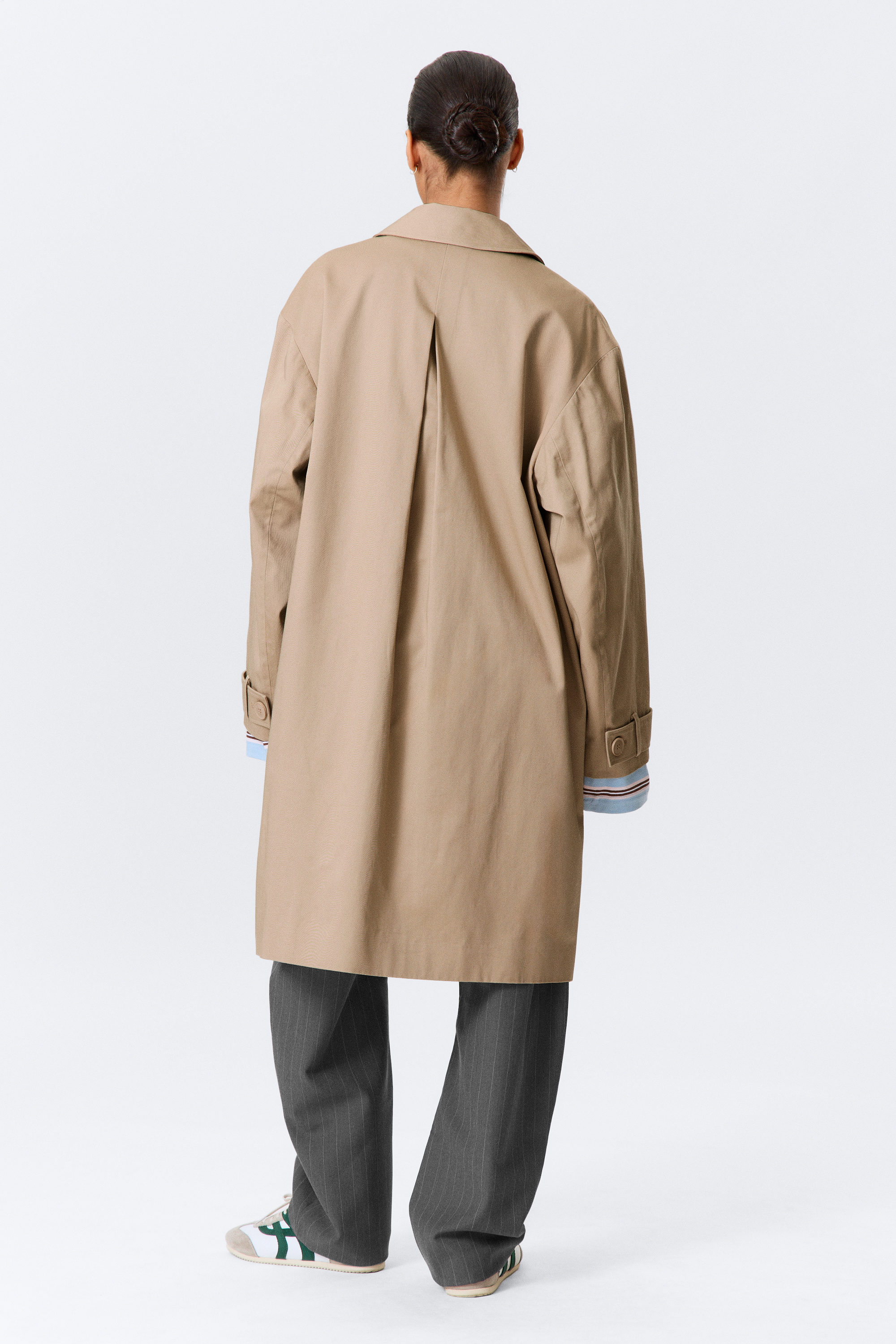 Beige - Avslappnad enkelknäppt car coat - 3
