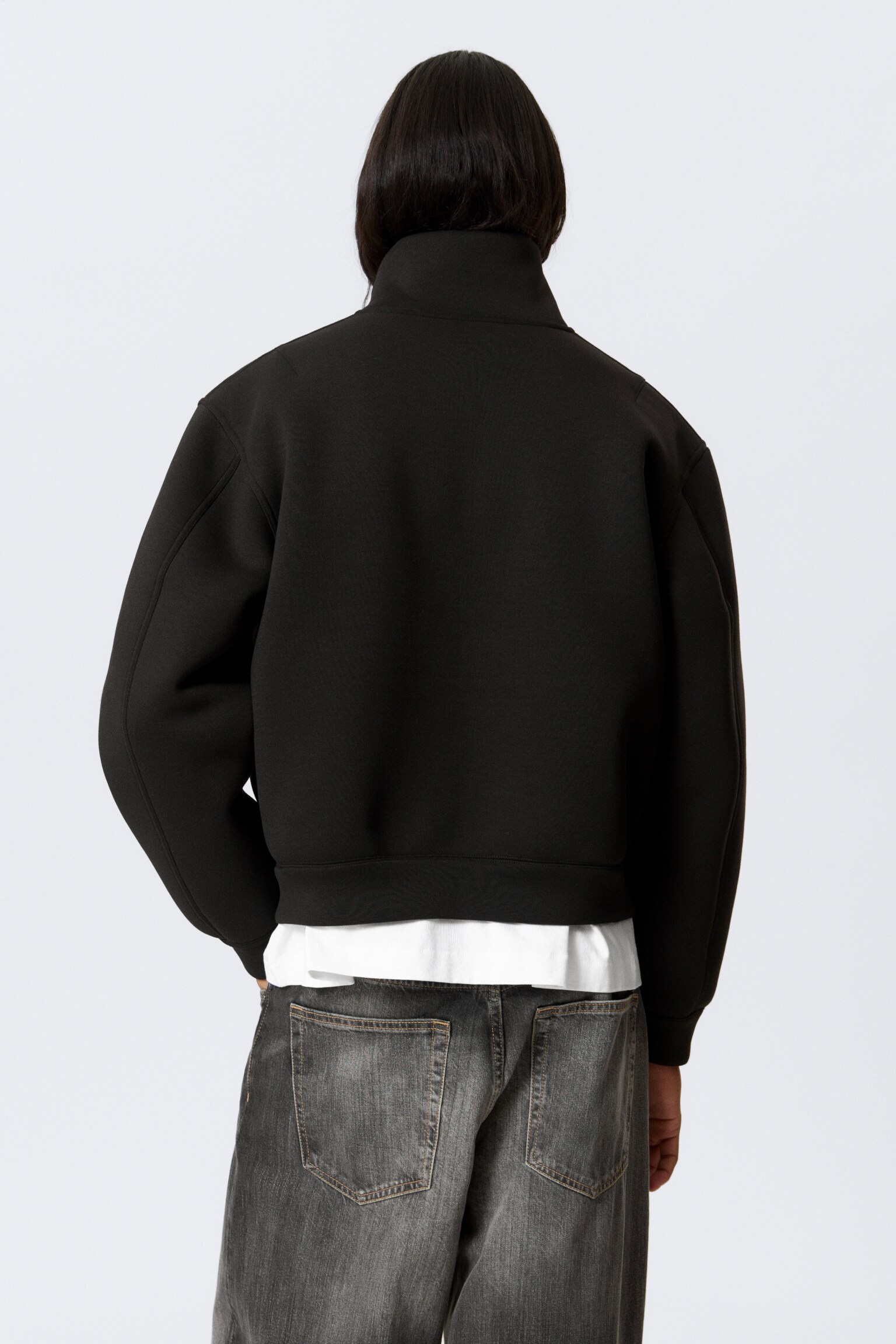 Structured Scuba Zip Jacket - Fekete - 4