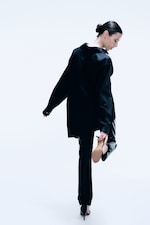Off-black - Cross-buttoned Expand Shirt - 3