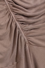 Gewaschenes Braun - Neckholder-Minikleid mit Raffungen - 7