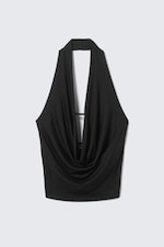 Black - Sleeveless Waterfall Top - 3