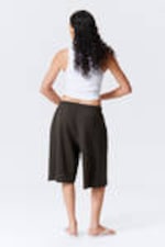Dark Grey - Oversized Knee-length Terry Shorts - 3
