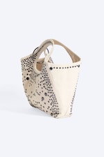 Ljus Mullvad - Canvasväska med nitar - 3