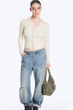 Dusty White - Knitted Cardigan - 0