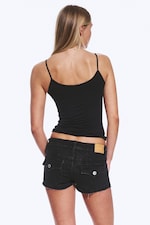 Black - Strappy Laced Camisole - 2