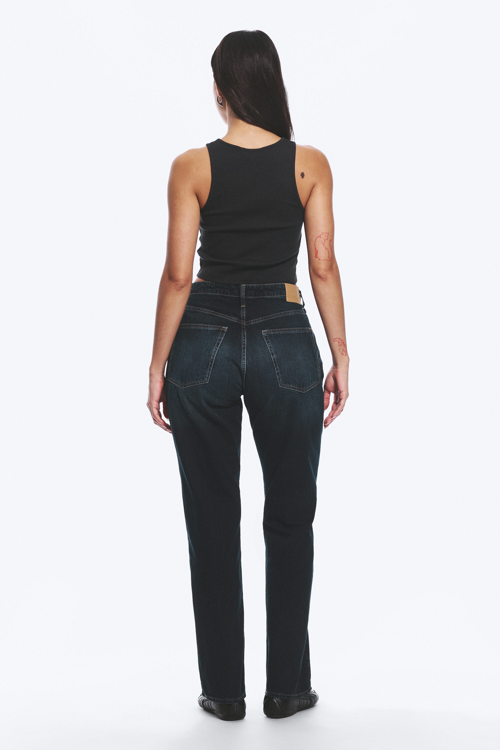 resolute curve high waisted regular straight jeans - Angel Blue