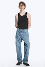 Captain Blue - Ljusblå - Galaxy Mid Waist Loose Straight Jeans - 0