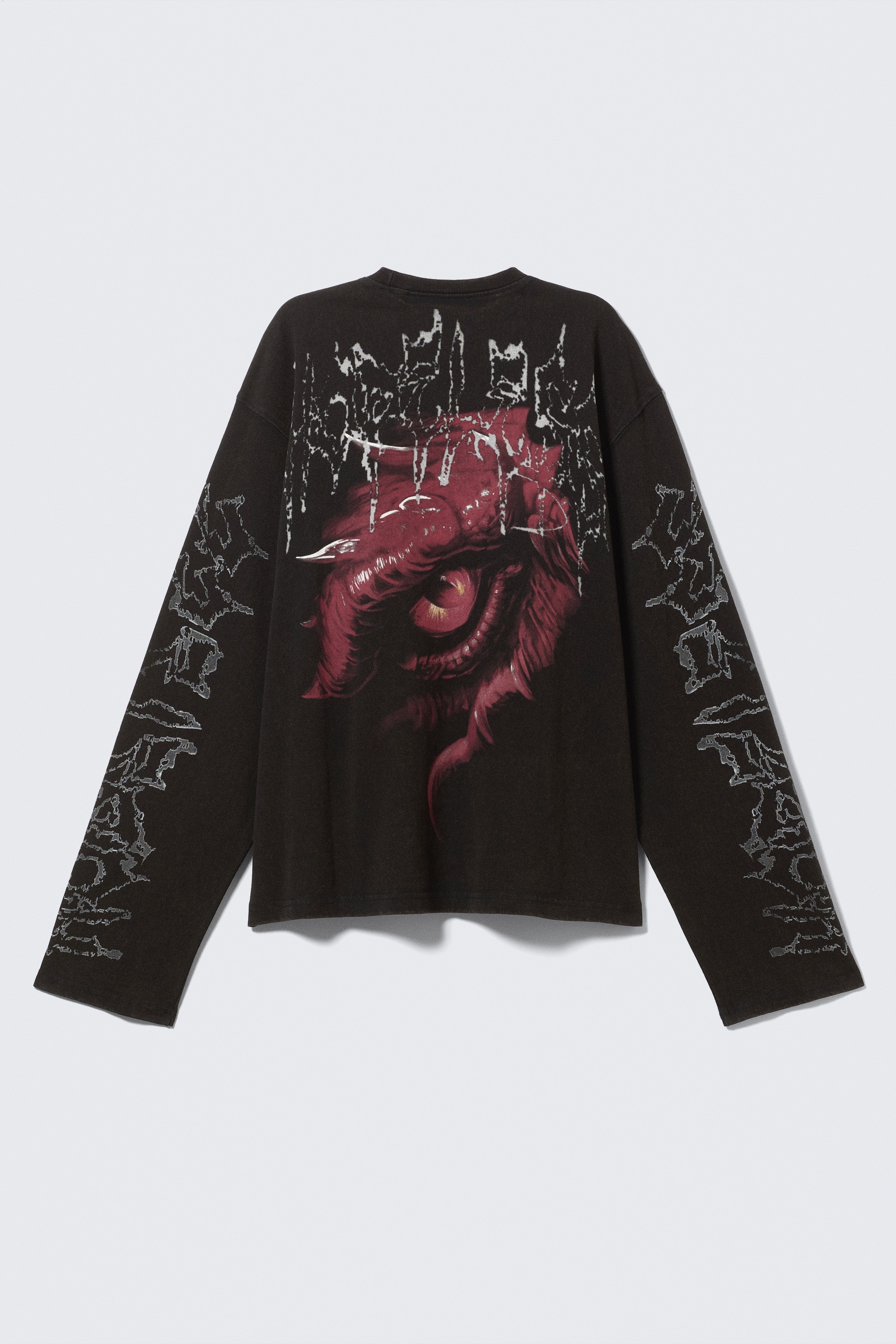 Top de manga larga con estampado - Washed Black - Dragon Gaze