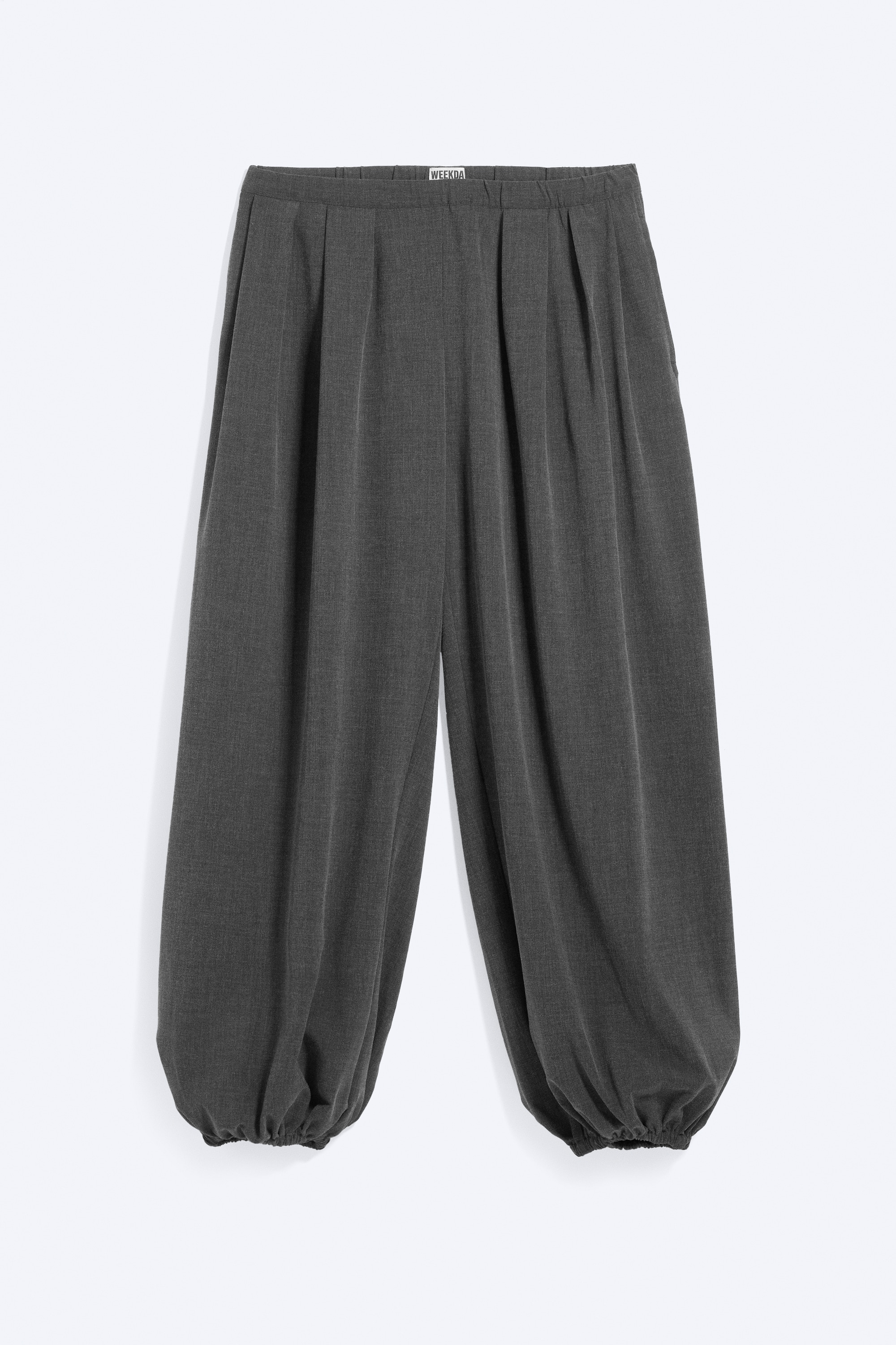 Suiting Balloon Trousers - Dark Grey Melange/Black