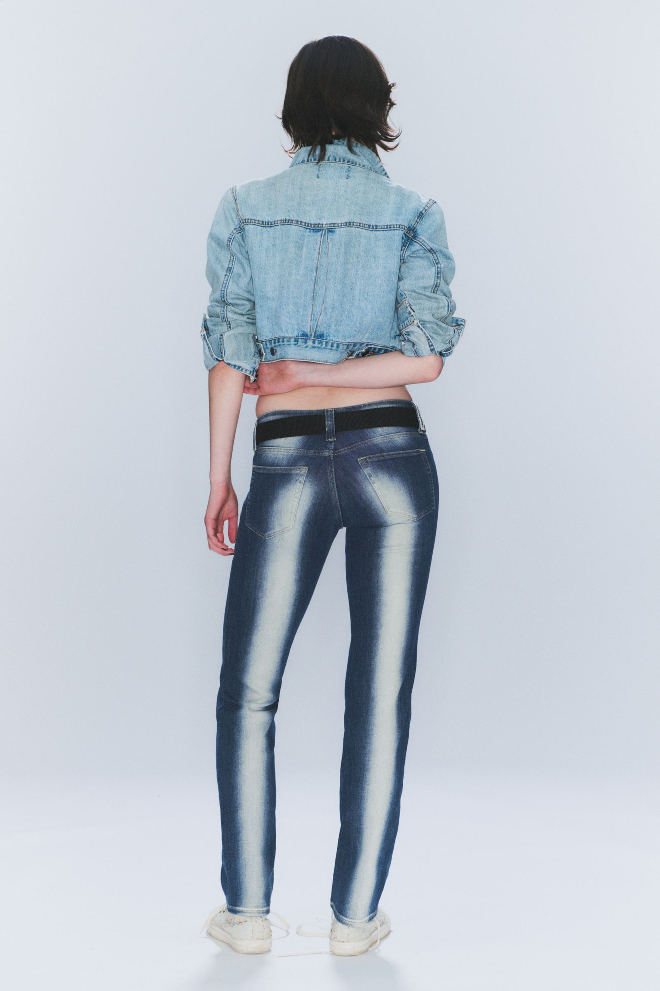 Blue Spray - Sleezie Low Waist Skinny Straight Jeans - 2