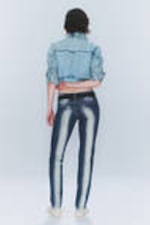 Blue Spray - Sleezie Low Waist Skinny Straight Jeans - 2