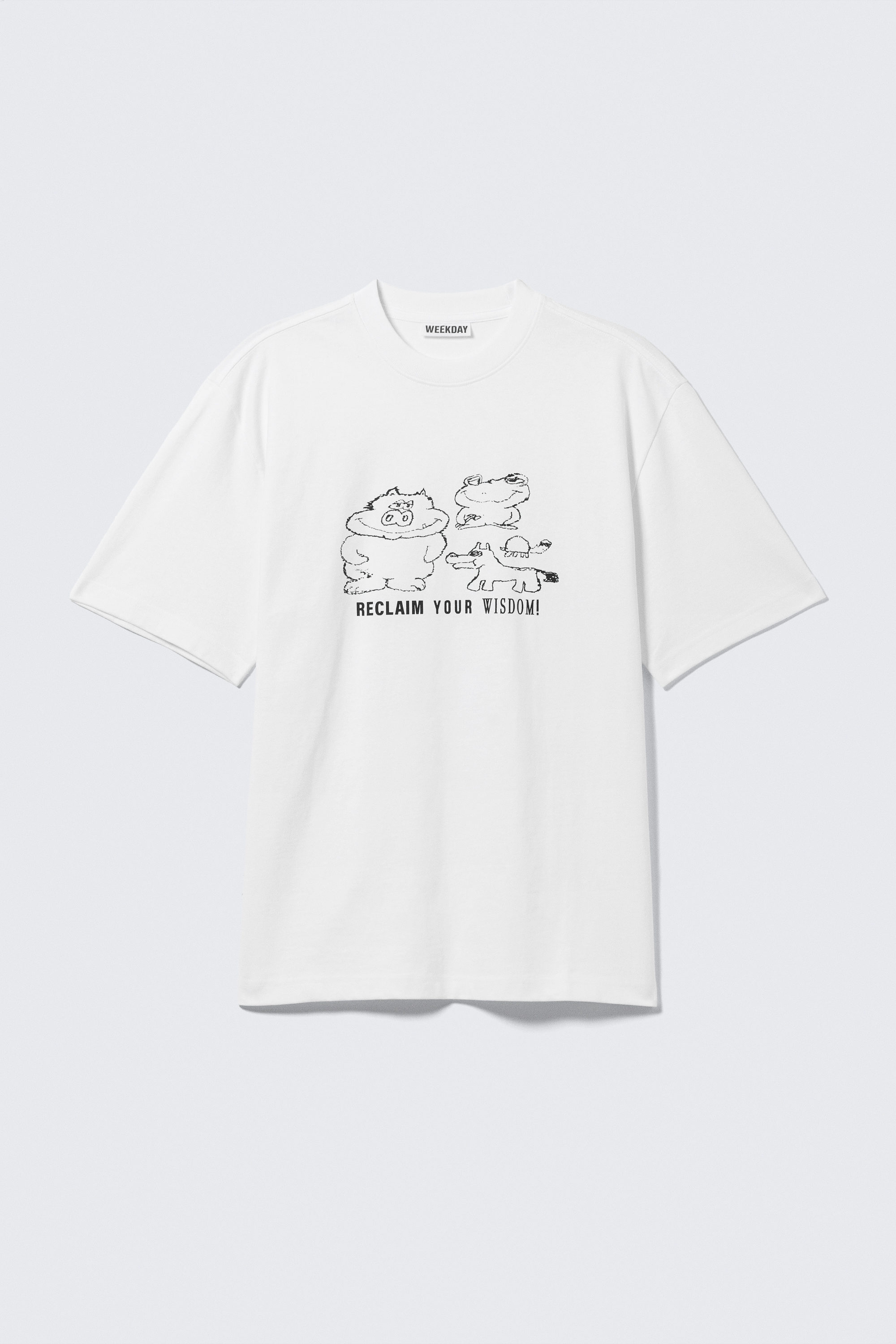 boxy printed graphic t-shirt - White - Total Chaos | Weekday EU