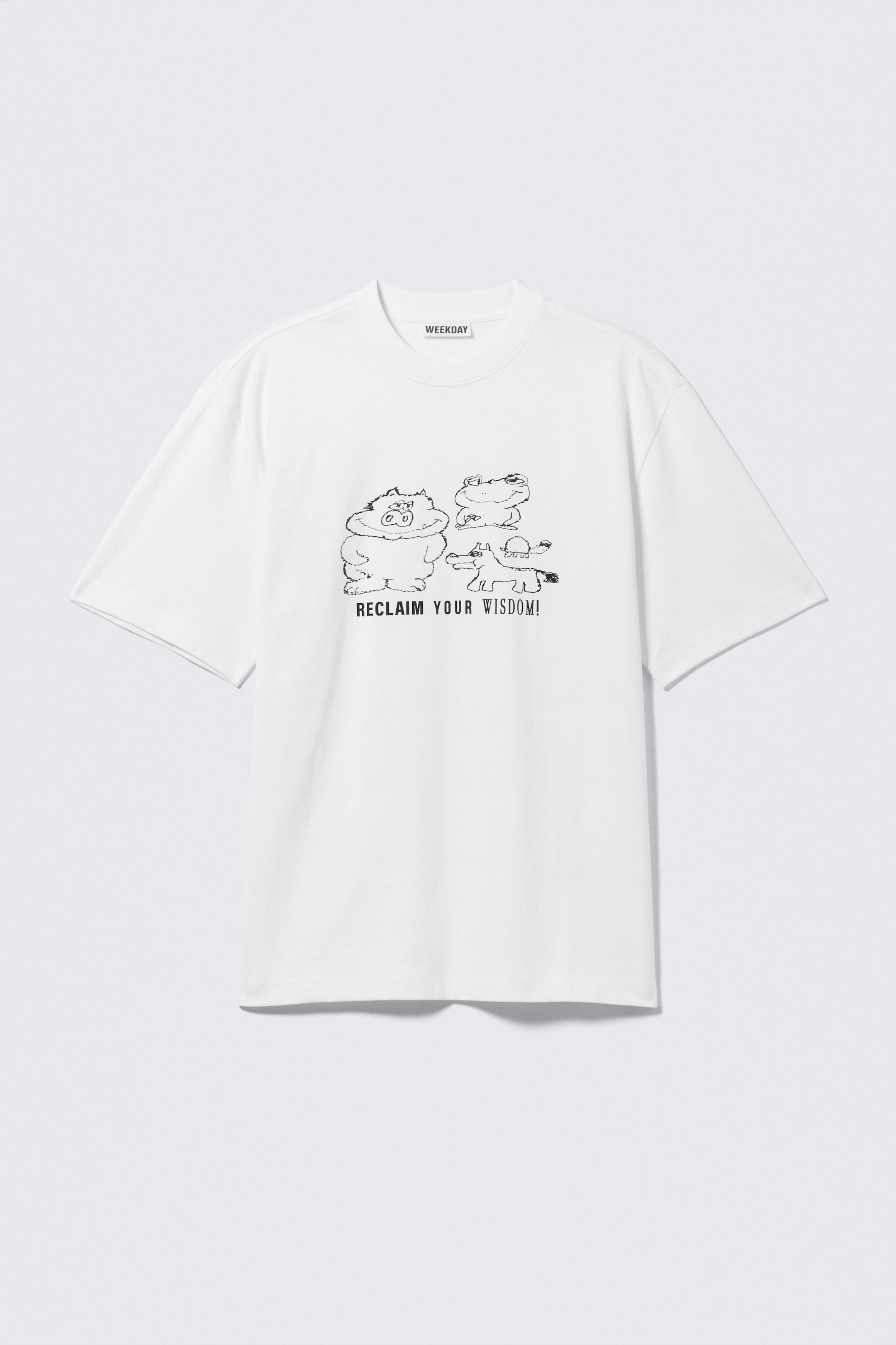 White - Reclaim your wisdom - Relaxed Graphic Printed T-shirt - 3