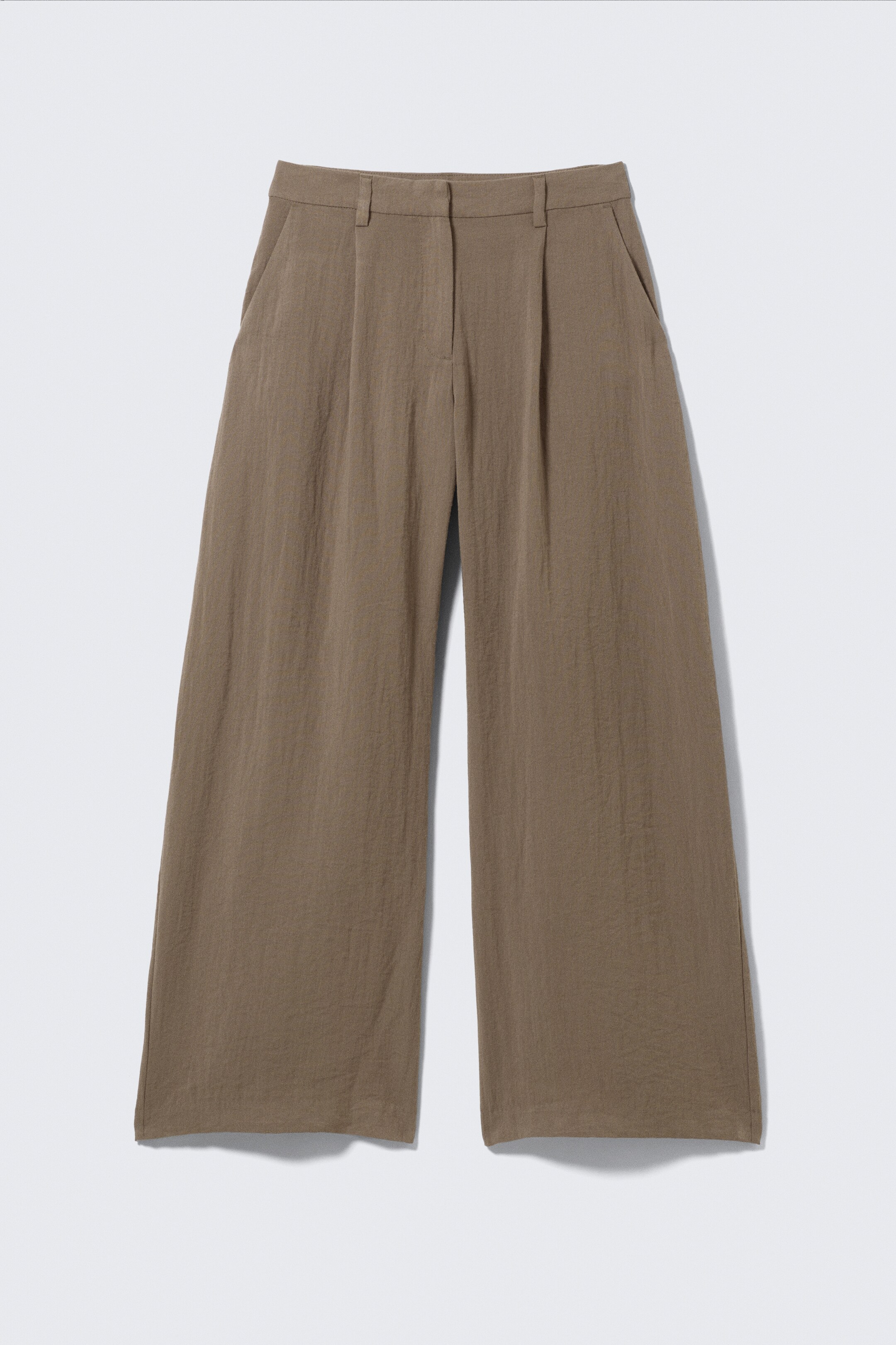 Ver imagem maior: Calças largas enrugadas de cintura baixa - Bege - SENHORA | H&M PT 4