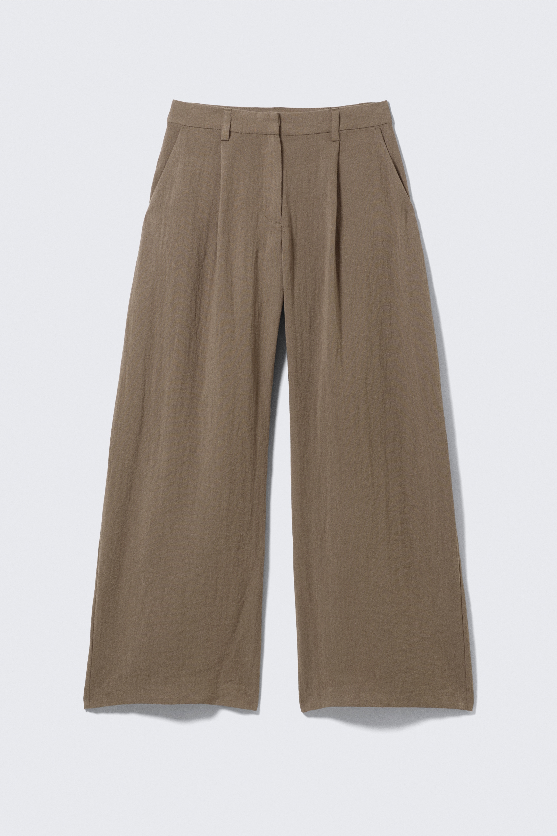 Visualizza immagine più grande: Pantaloni wide leg a vita bassa stropicciati - Beige - DONNA | H&M IT 4
