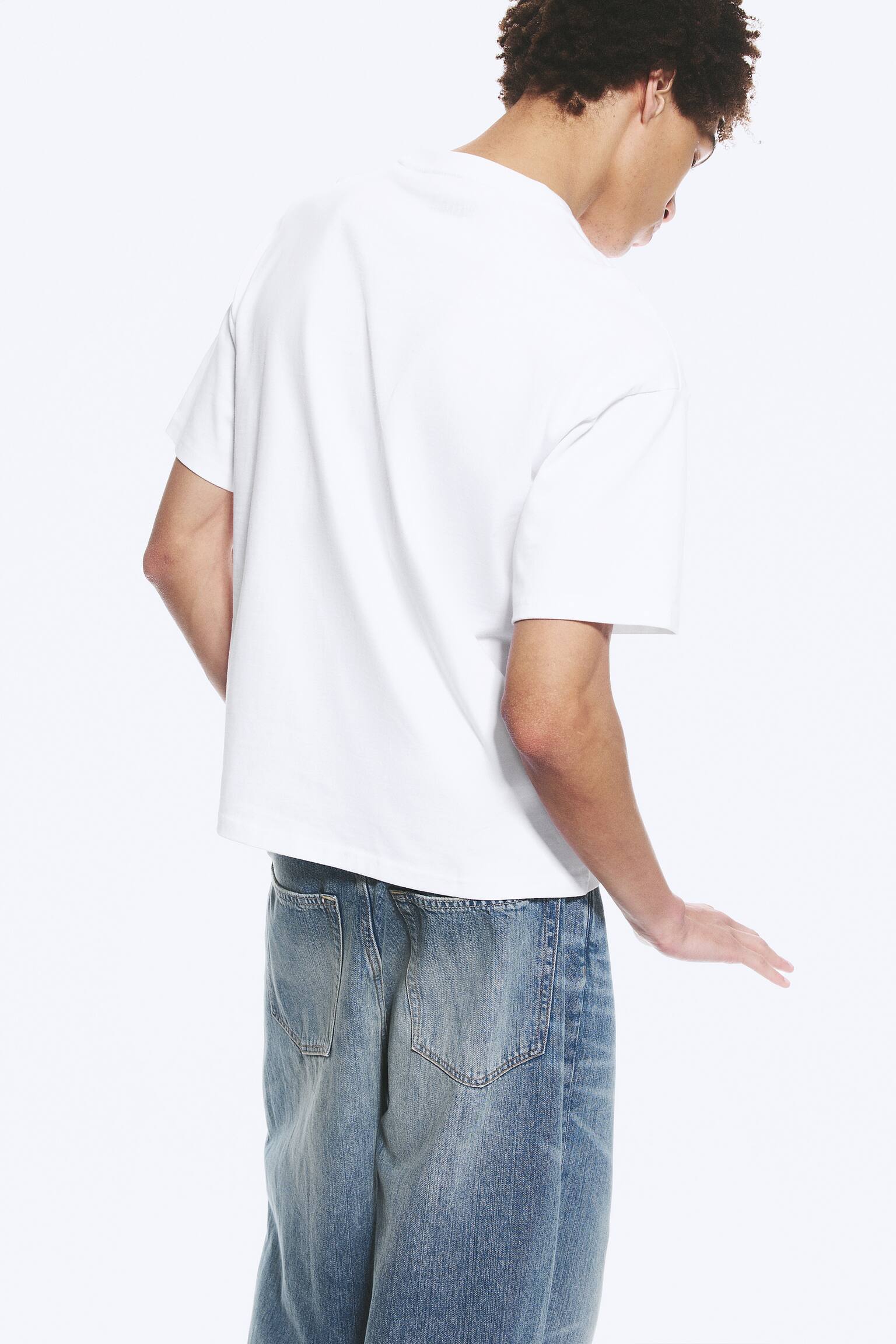 Ruimvallend boxy T-shirt - Wit/Zwart/Licht kakigroen/White - Navy Stripe/Donkergroen met wassing/Blauw met wassing/Kakigroen - 5