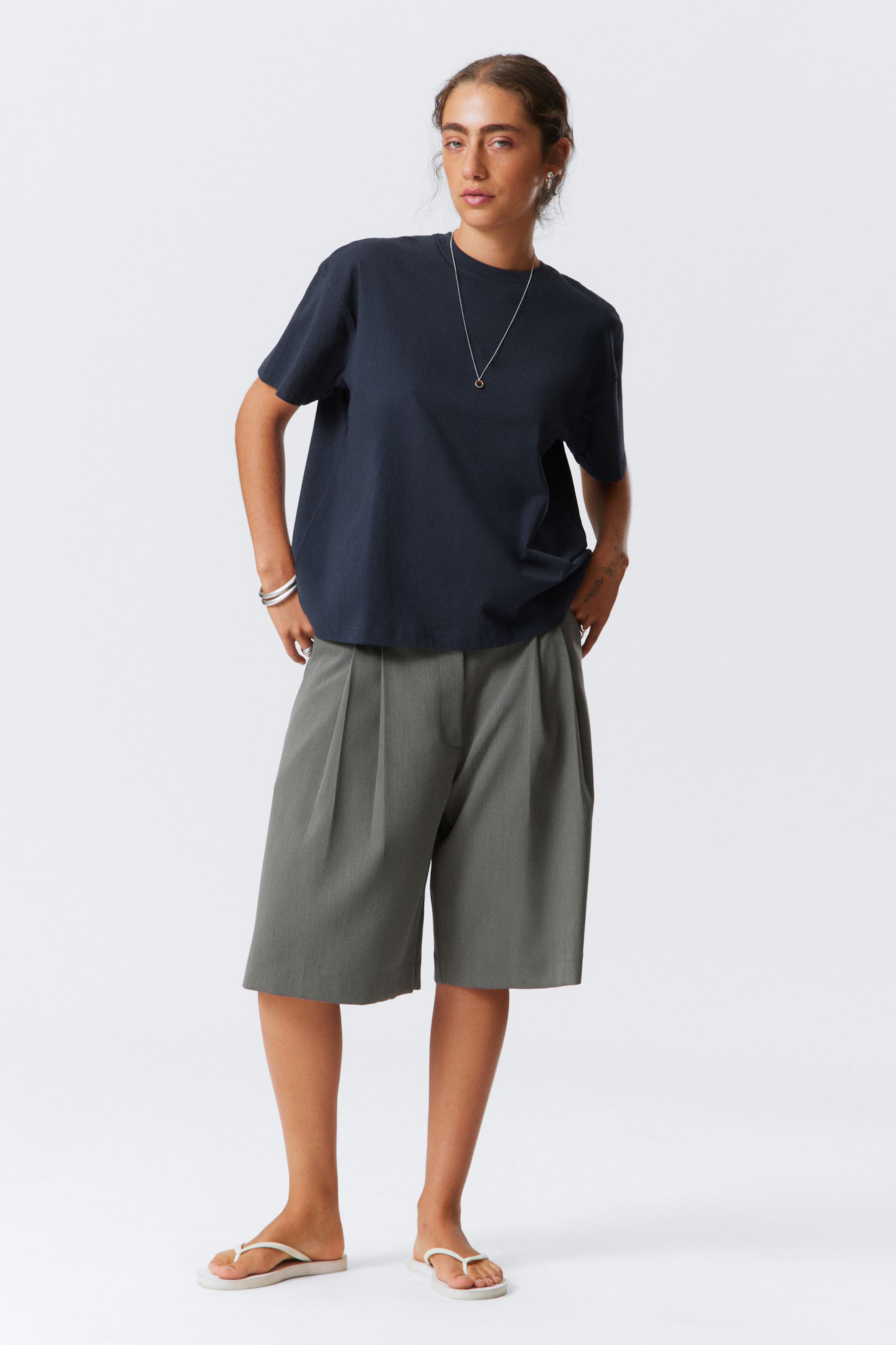 #3B3D4B - Relaxed Boxy Cotton T-shirt - 2