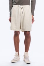 Ecru - Avslappnade linneshorts med dragsko - 1