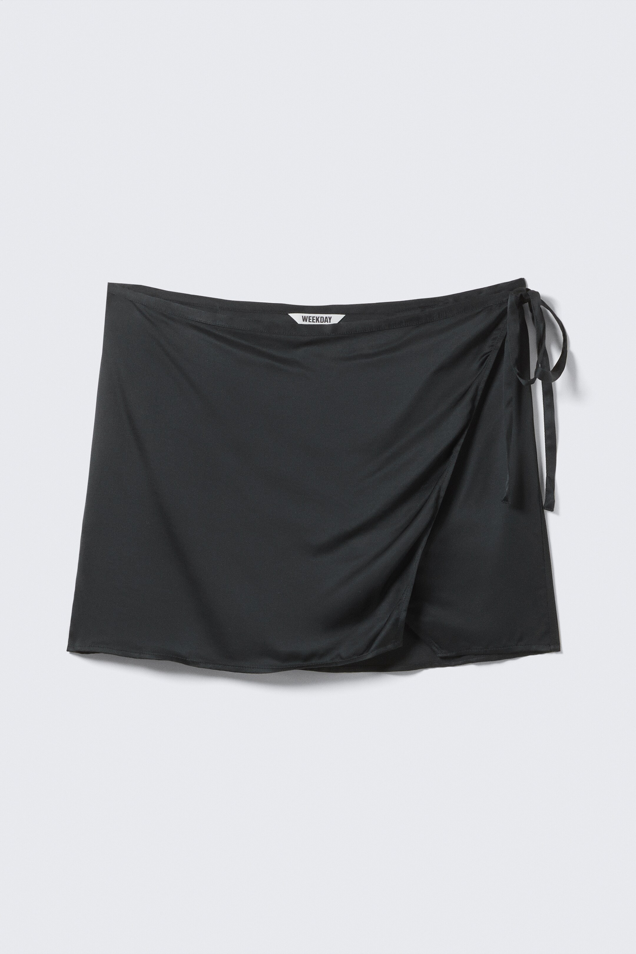 Grotere afbeelding bekijken: Satijnen minirok met wikkel - Donkergrijs - DAMES | H&M NL 5