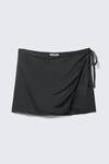 satin wrap mini skirt - Dark Grey | Weekday WW