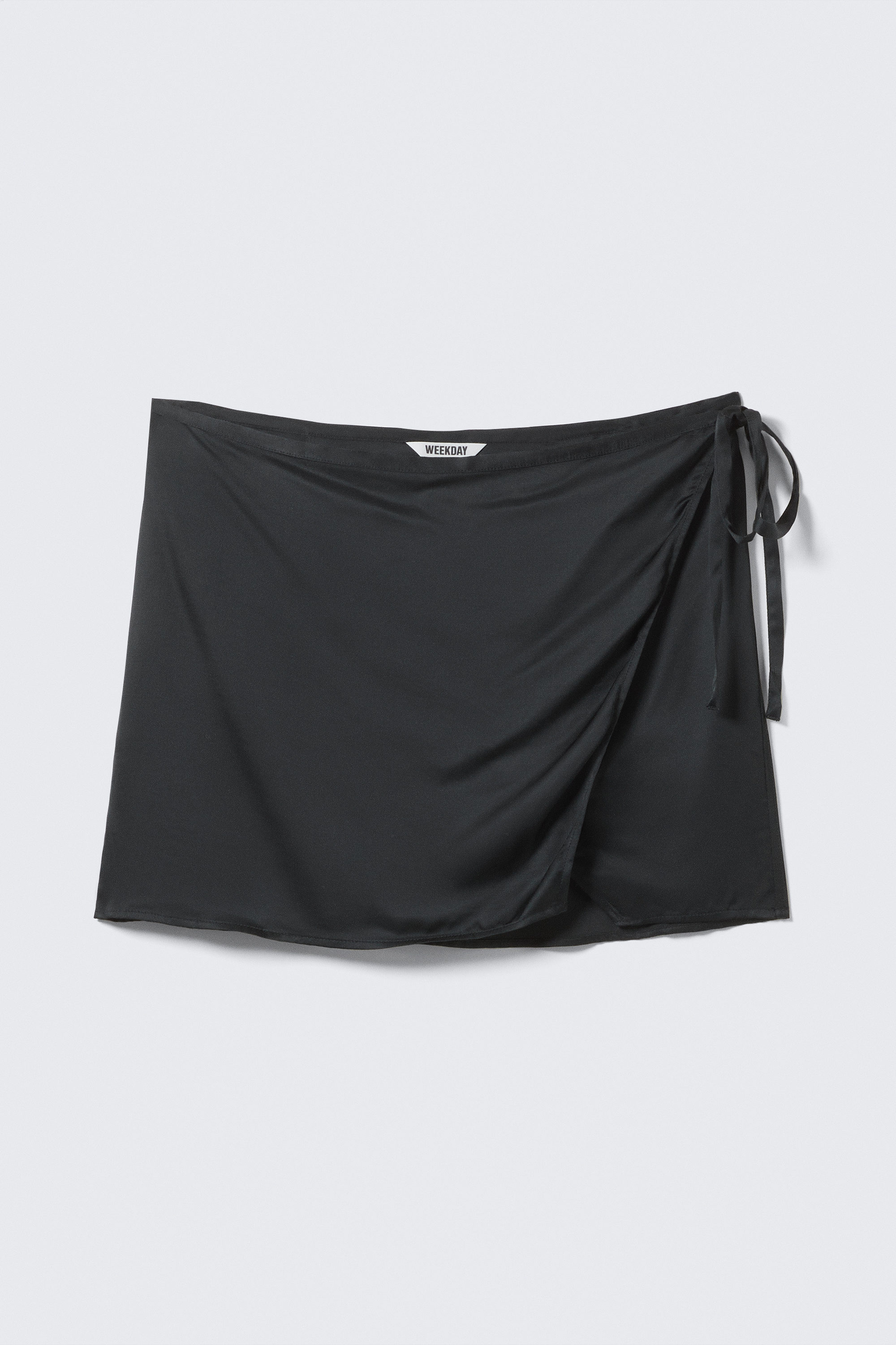 satin wrap mini skirt - Dark Grey | Weekday WW