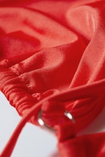 Red Shimmer - Tie Triangle Bikini Top - 2