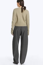Støvet mole - Ribbestrikket cardigan med V-hals - 2