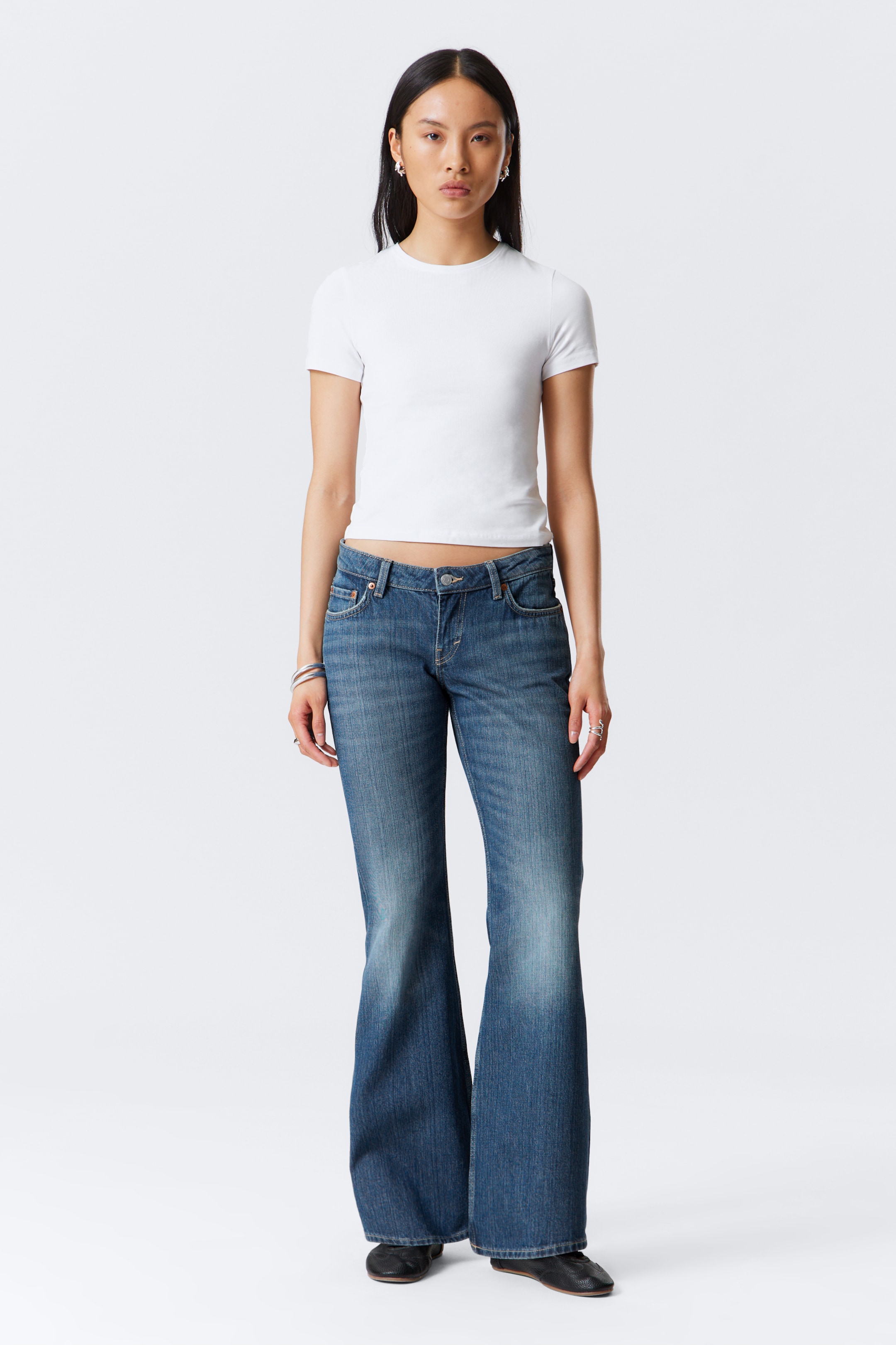 Agrandir l'image: Jean bootcut ajusté taille basse Nova - Mine Blue – Bleu moyen - FEMME | H&M FR 1