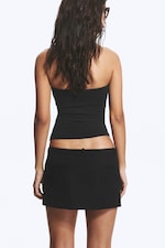 Svart - Lavt Liv Smal Mini Dress Skjørt - 2