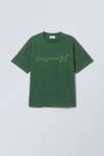 Hypno-Grün - Bedrucktes kastiges T-Shirt - 0