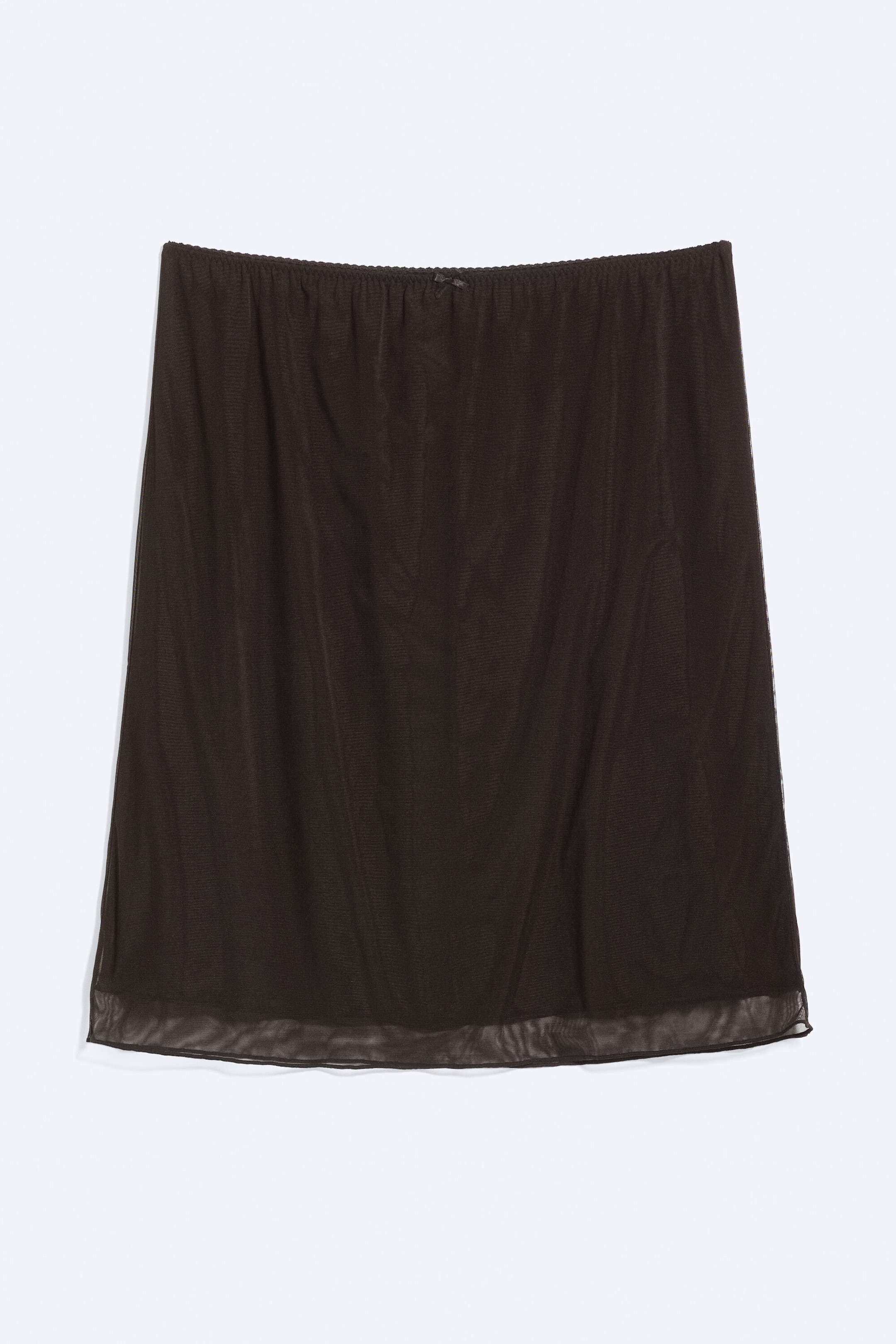 Dark Brown - Lagdelt mesh midi-skjørt - 0