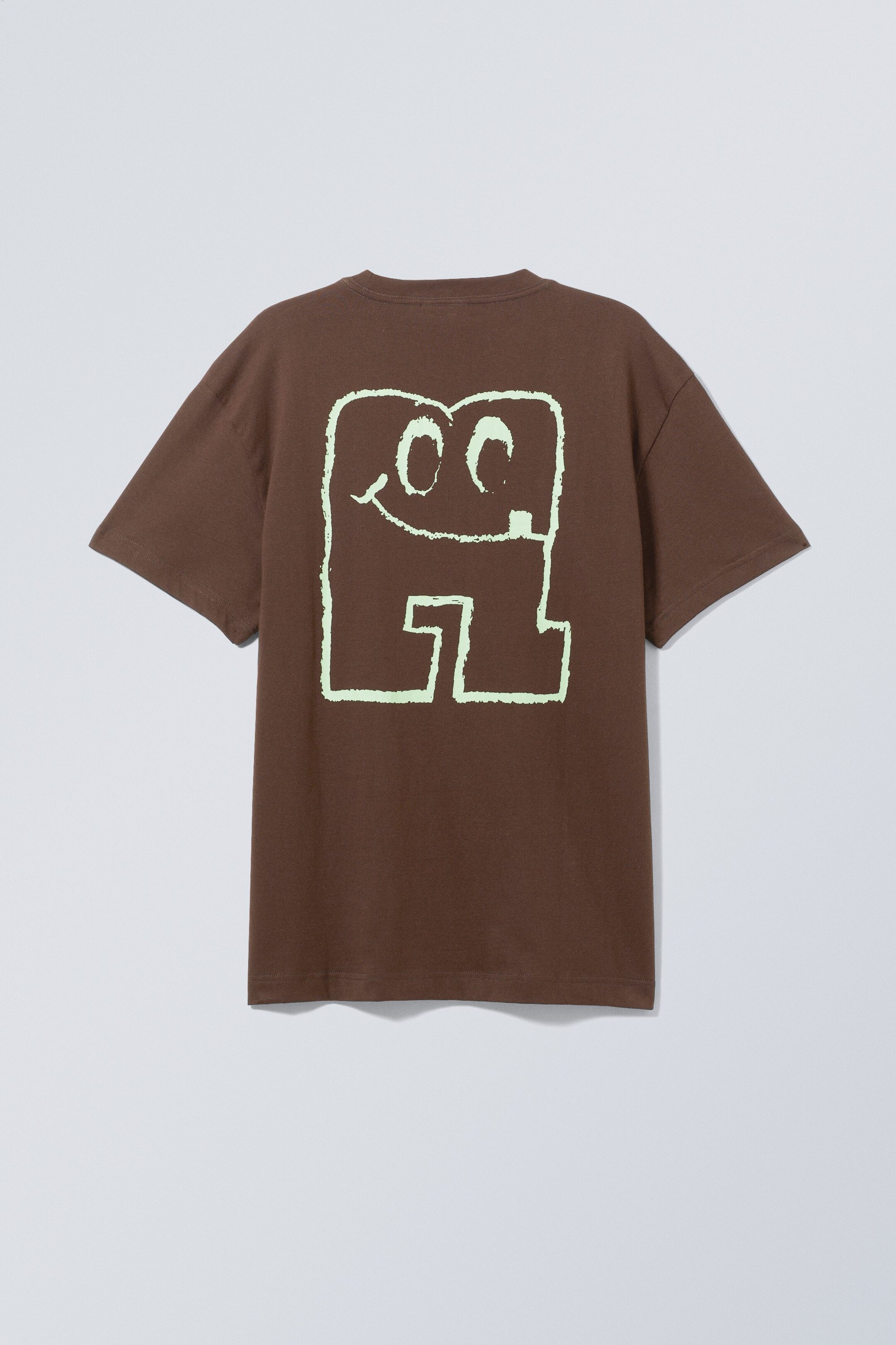 Brown - Oversized Graphic Printed T-shirt - 1