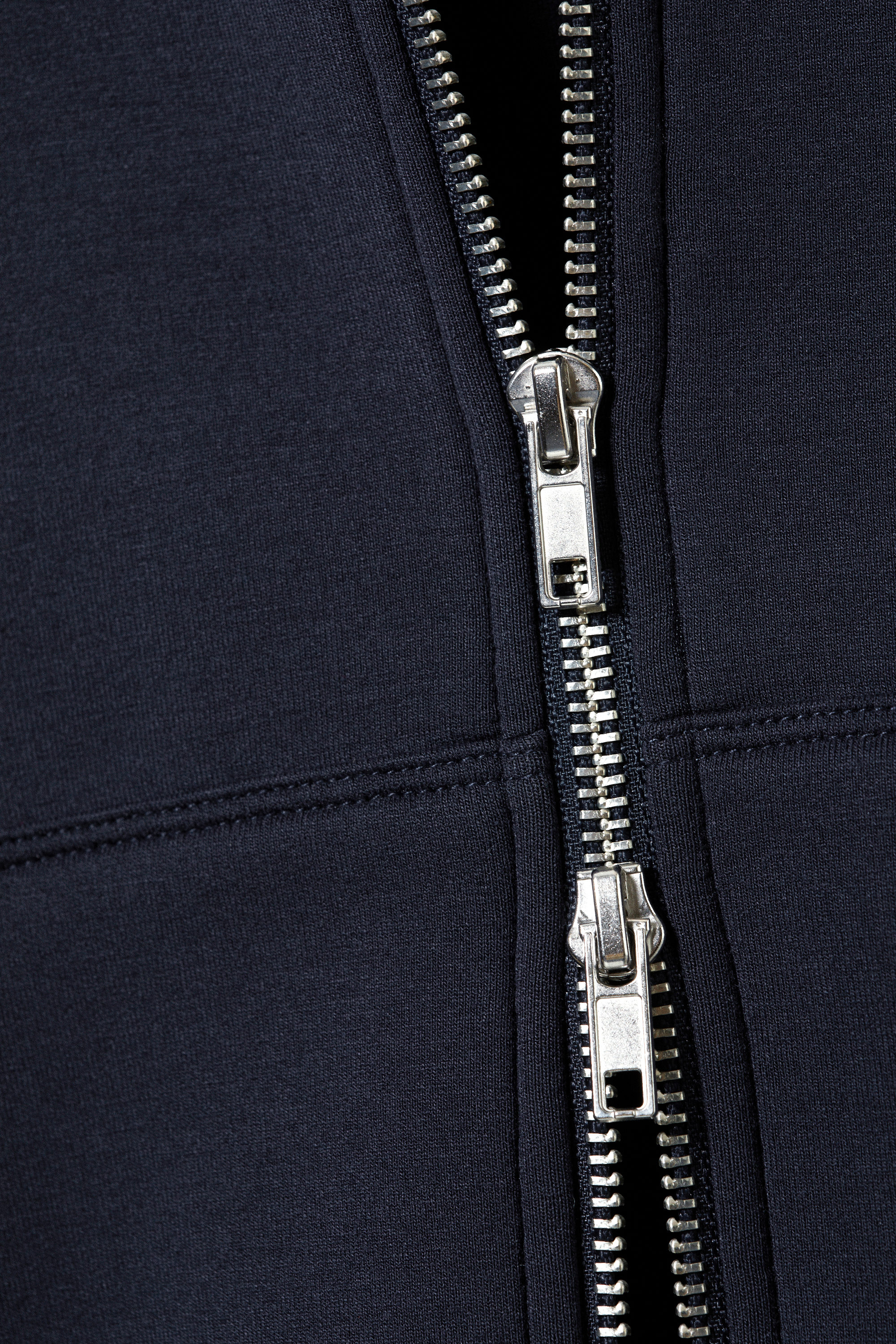 Dark Blue - Loose Fit Scuba Zip Hoodie - 6