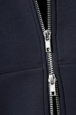 Dark Blue - Loose Fit Scuba Zip Hoodie - 5