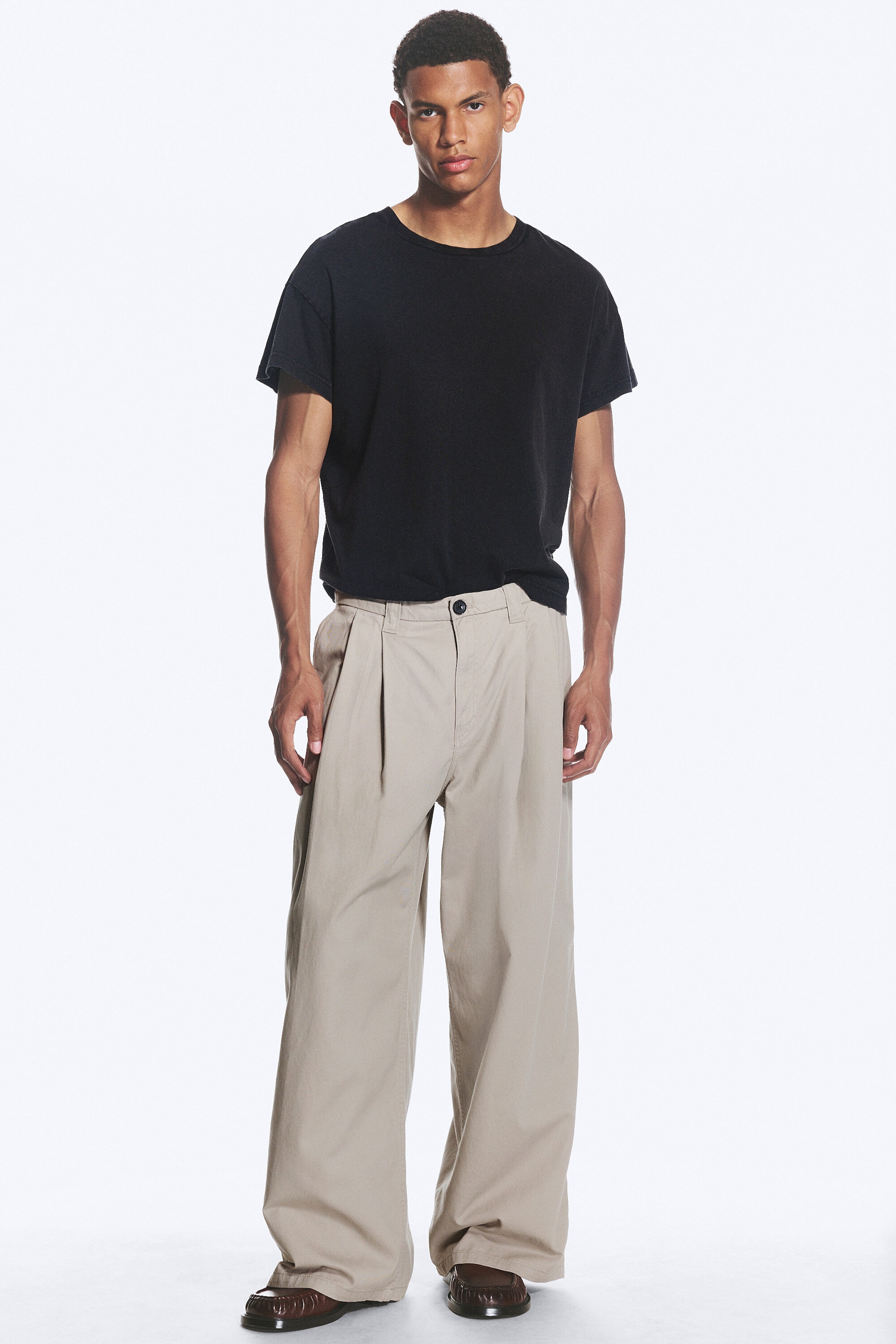 Lys støvet mole - Otis Baggy Plisserte Twill Chinos - 0