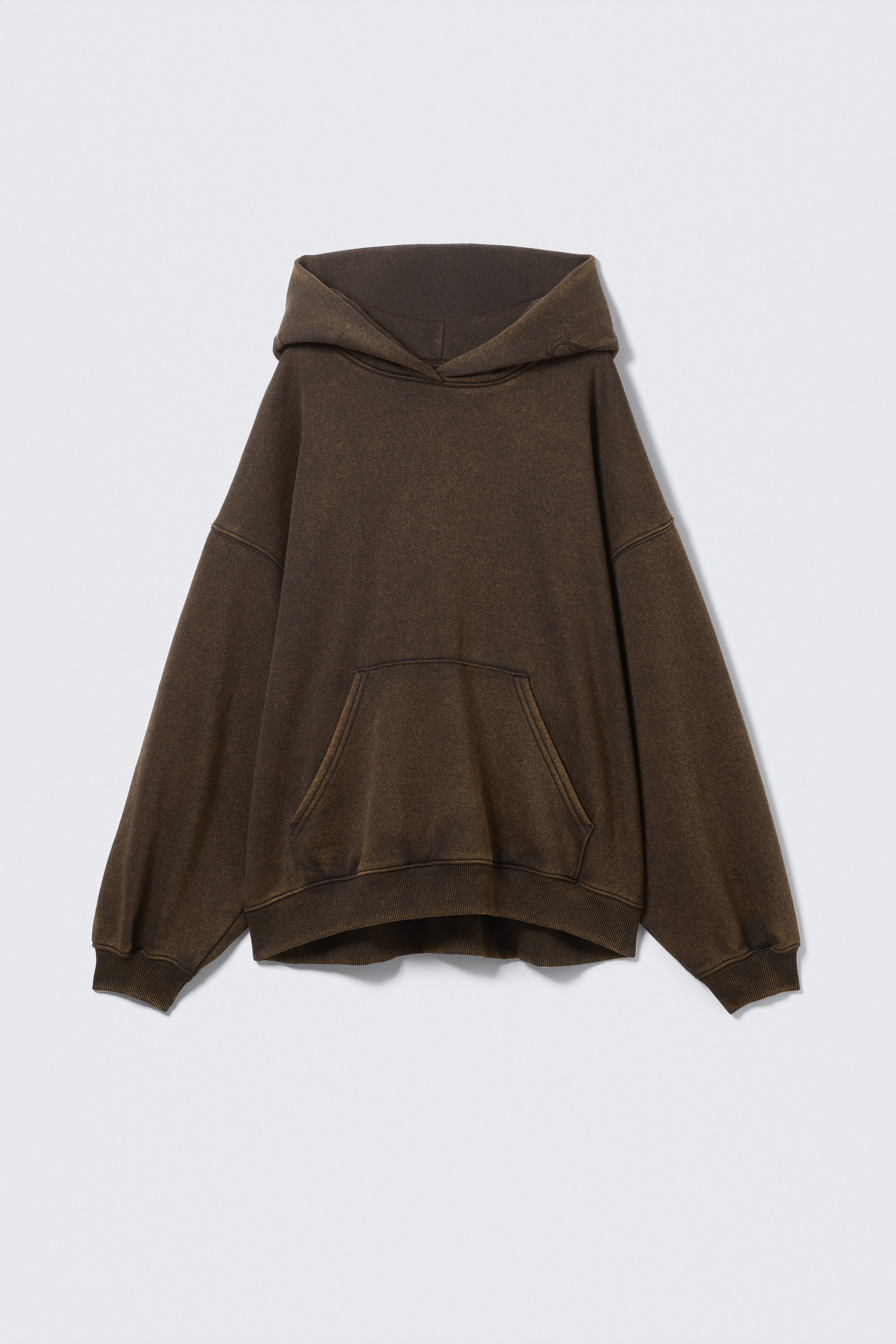 Marron foncé - Sweat à capuche oversize brodé - 4