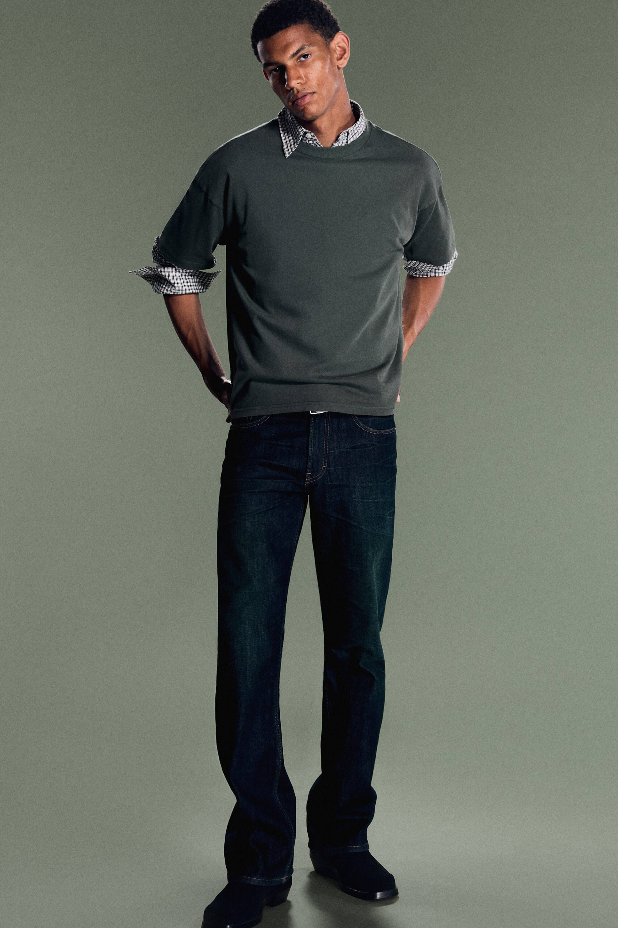 Dark Green - LOOSE FIT T-SHIRT - 1