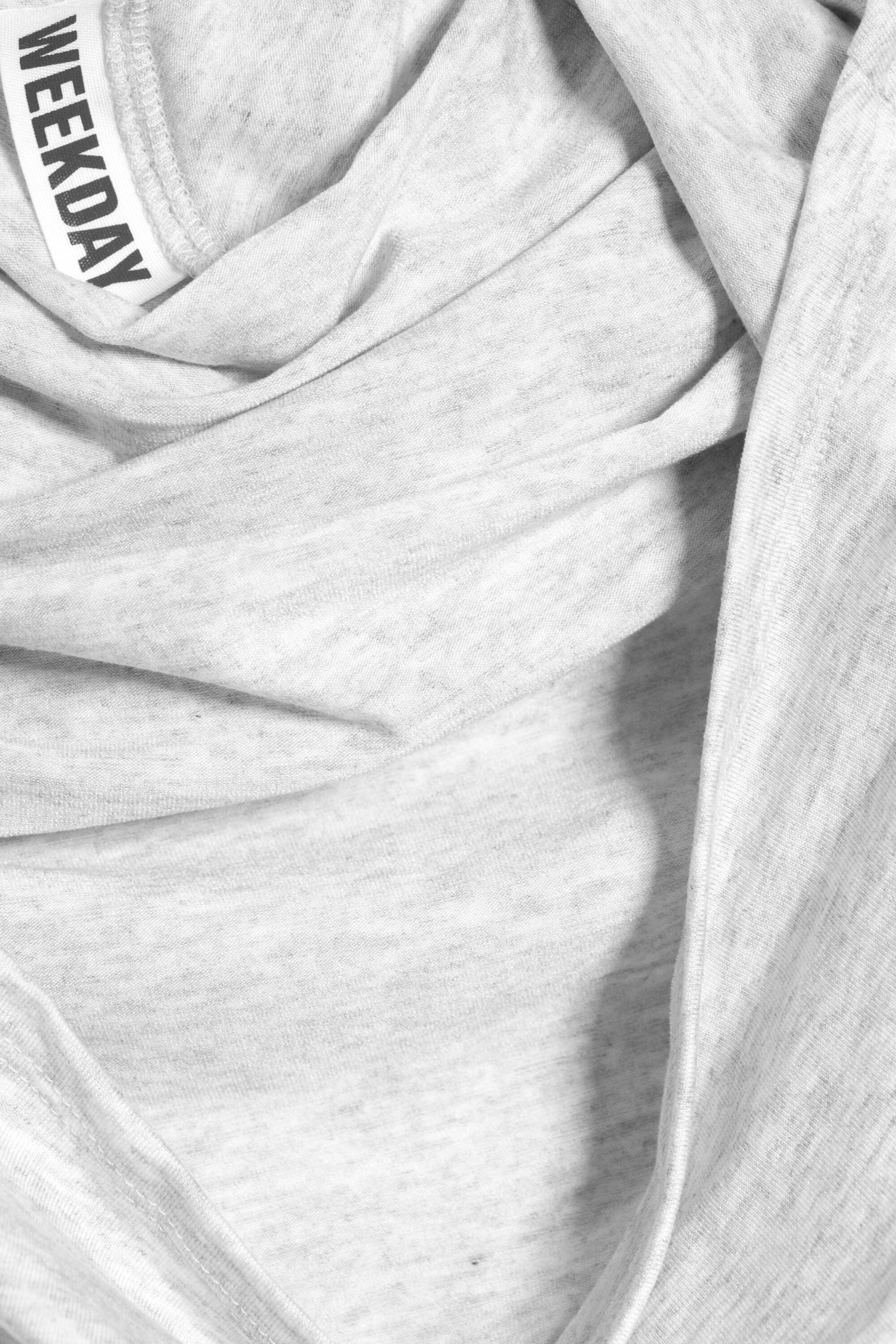 Grey Melange - Hooded Long-Sleeved Mini Dress - 2