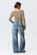 Blue Horses - Medium Blue - Paz Mid Rise Wide Leg Jeans - 4