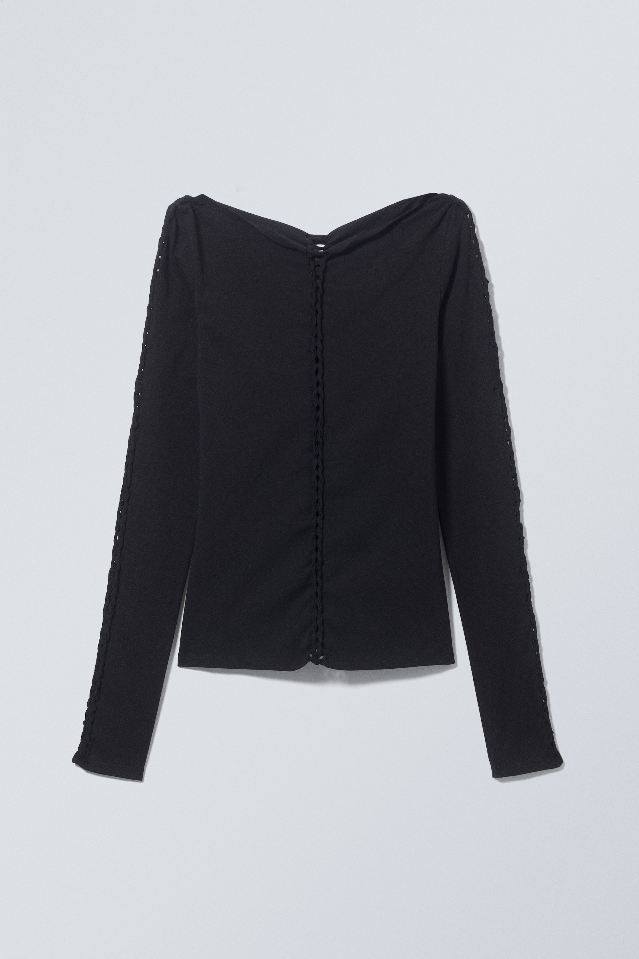 Svart - Braid Cut Out Long Sleeve - 0