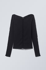 Svart - Braid Cut Out Long Sleeve - 0