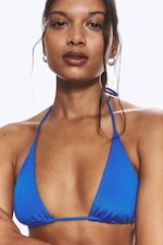 Bleu vif - Haut de bikini triangle lanières - 1