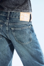 Tide Blue - Medium Blue - Loosy Lucie Low Rise Regular Flared Leg Jeans - 3