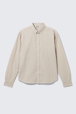 Beige rayé - Chemise boutonnée rayée décontractée - 5