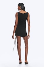 Zwart - Asymmetrische top met wikkelbandjes - 3