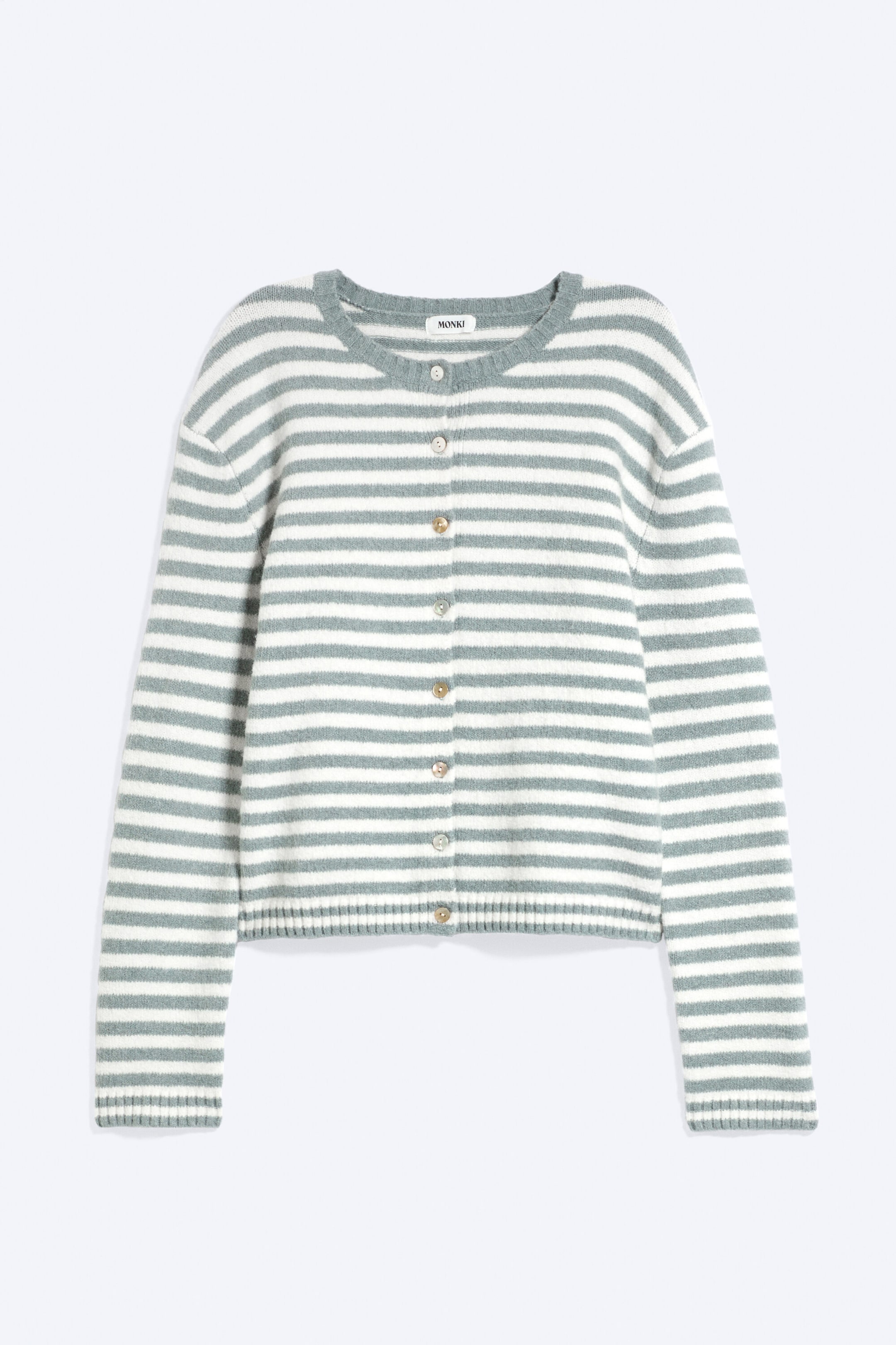 Striped Mint & White - Striped cardigan - 3