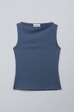 Mörkblå - Annie Boatneck Sleeveless top - 0