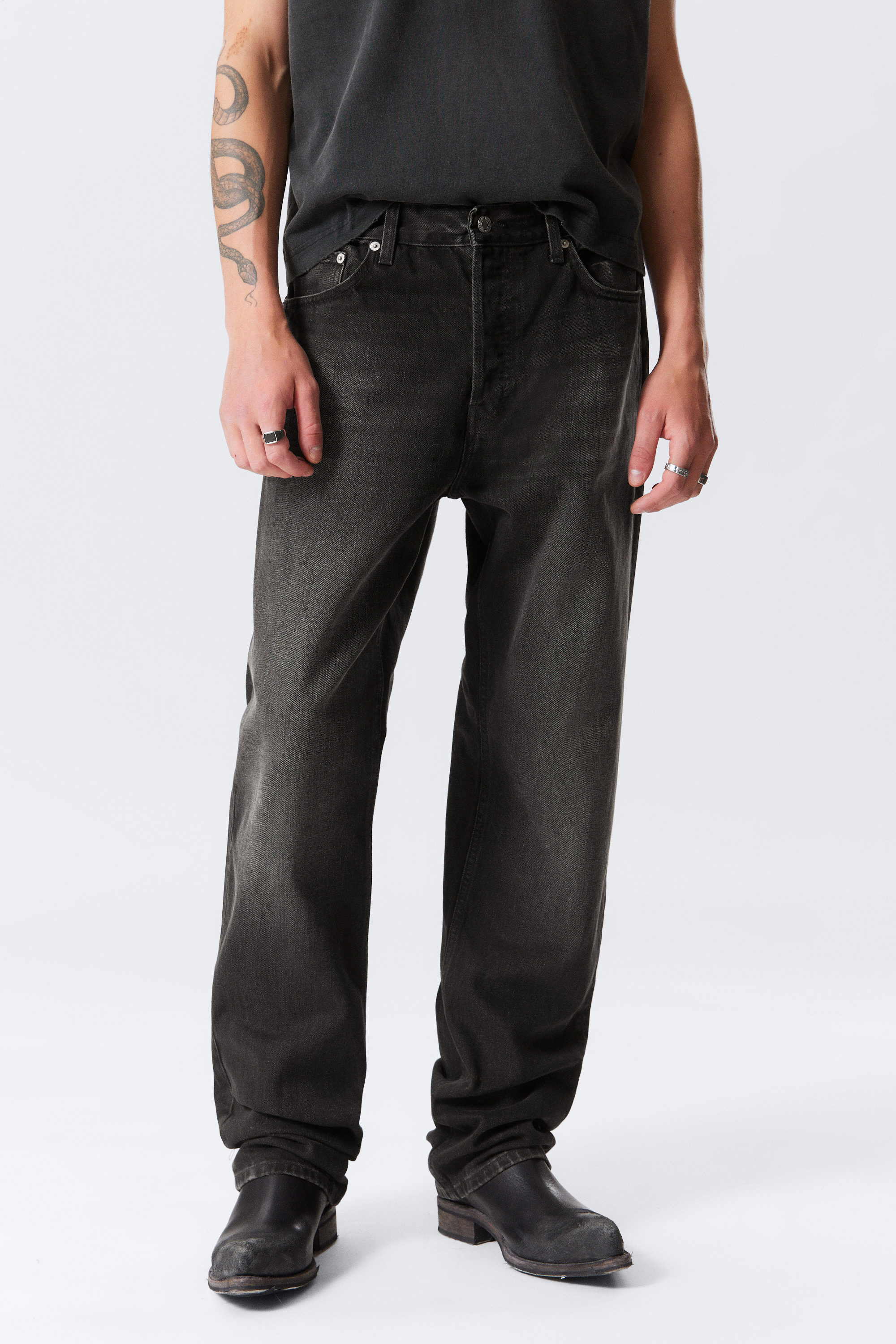Obsidian Black - Schwarz - Space Relaxed Straight Leg Jeans - 2