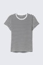 Black & White Stripe - Slim Short-Sleeved Cotton T-shirt - 3