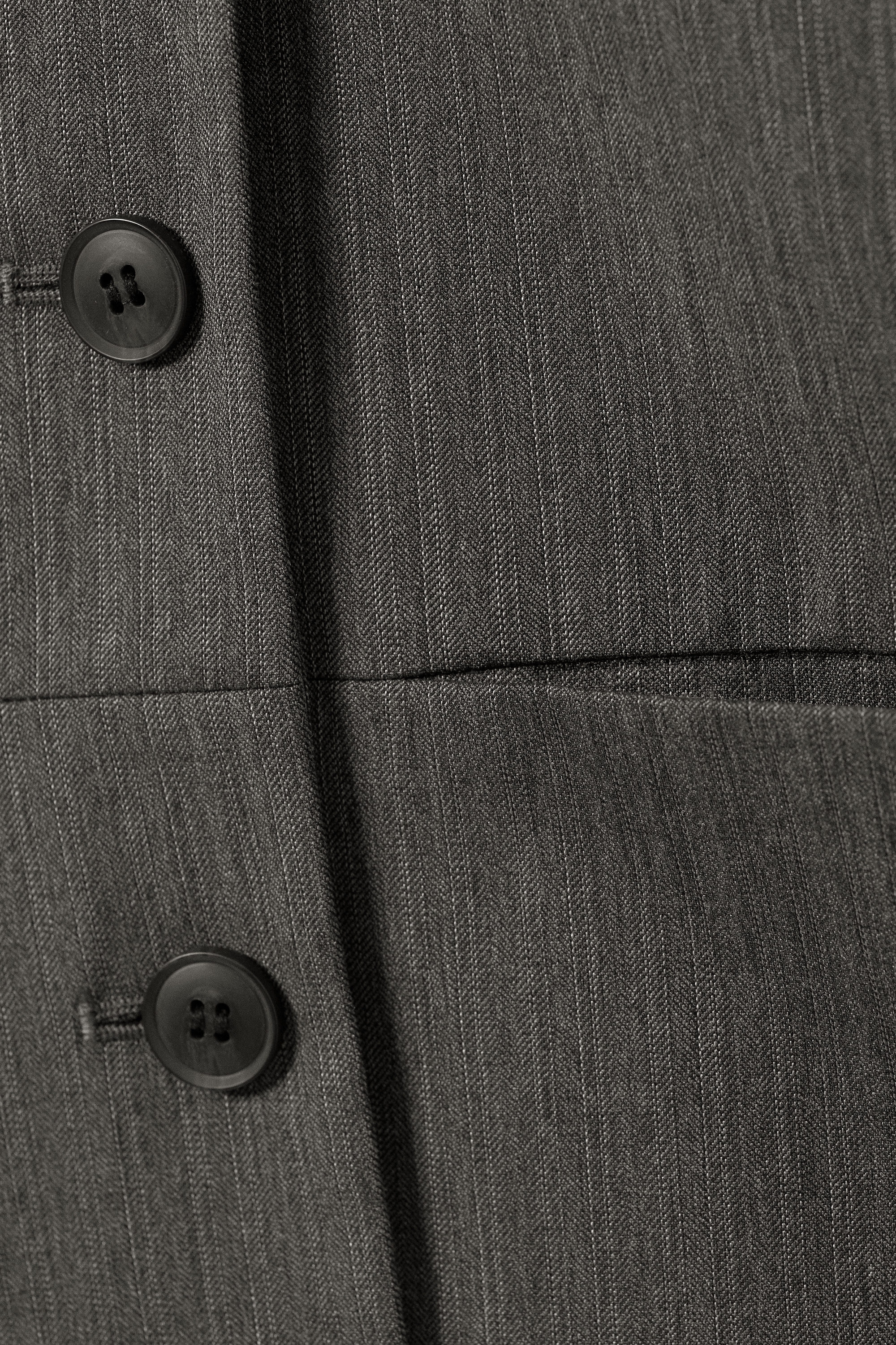 lean buttoned jacket - Dark Grey Herringbone | Weekday EU